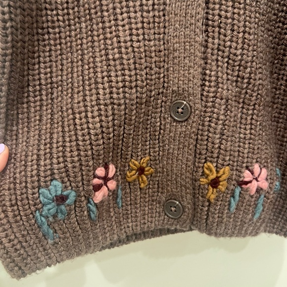 Embroidered Floral Knit Sweater cardigan - Picture 6 of 9